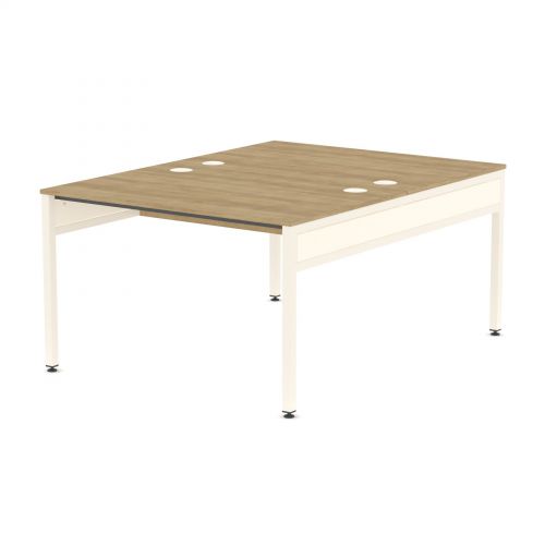L&P LIBRA Rectangular Set of 2 Bench (Back to Back) Desk 1200mm White/Birch