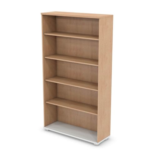 L&P SIGNATURE Bookcase 1800H x 1000W Four Shelf White Base/Beech Finish
