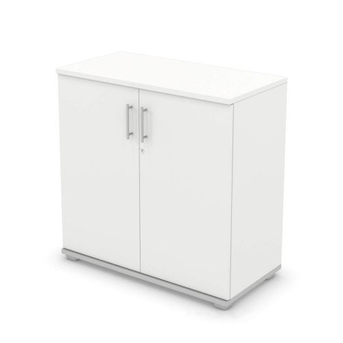 L&P SIGNATURE Cupboard 1000H x 1000W Silver Base/White Finish