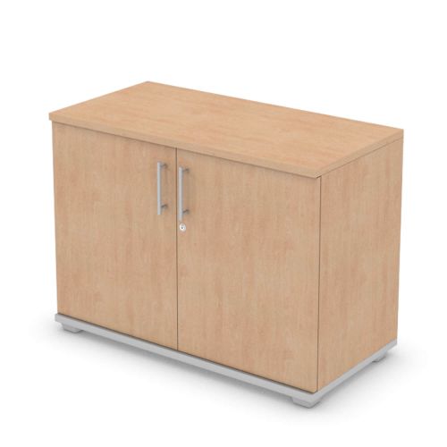 L&P SIGNATURE Cupboard 740H x 1000W Silver Base/Beech Finish