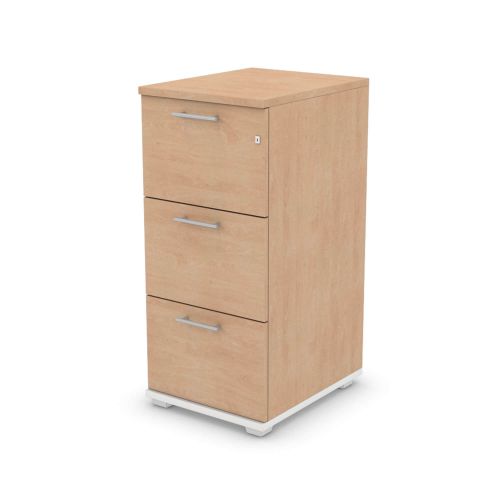 L&P SIGNATURE Filing Cabinet Three Drawer 1070H White Base/Beech Finish