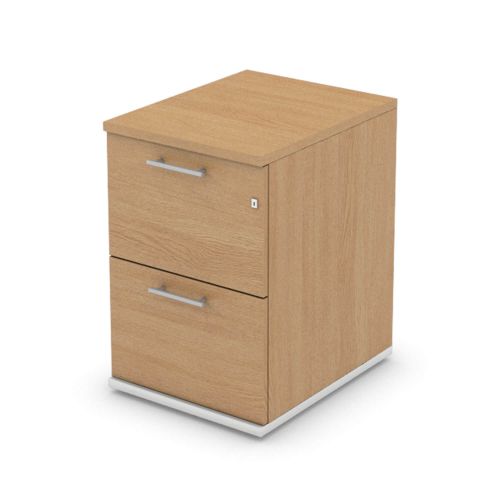 L&P SIGNATURE Filing Cabinet Two Drawer 725H White Base/Light Oak Finish