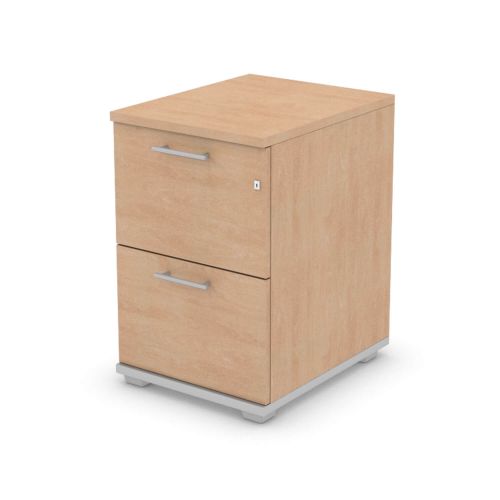 L&P SIGNATURE Filing Cabinet Two Drawer 740H Silver Base/Beech Finish