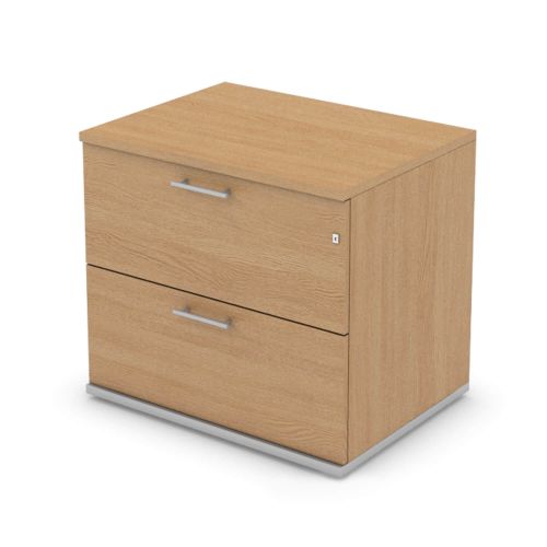 L&P SIGNATURE Side Filer Two Drawer 725H Silver Base/Light Oak Finish