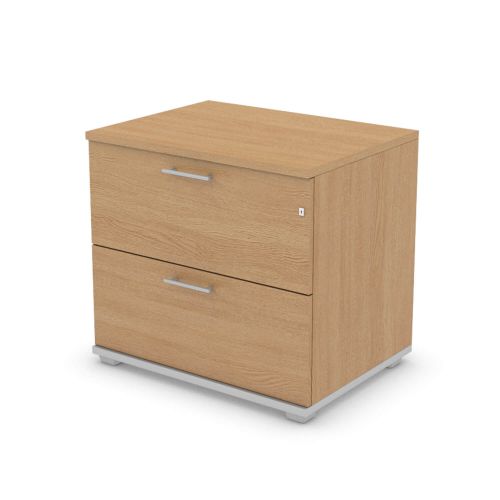 L&P SIGNATURE Side Filer Two Drawer 740H Silver Base/Light Oak Finish