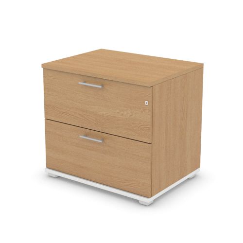 L&P SIGNATURE Side Filer Two Drawer 740H White Base/Light Oak Finish