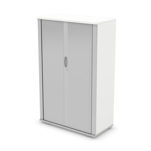 L&P SIGNATURE Tambour 1600H x 1000W Silver Base/White Finish