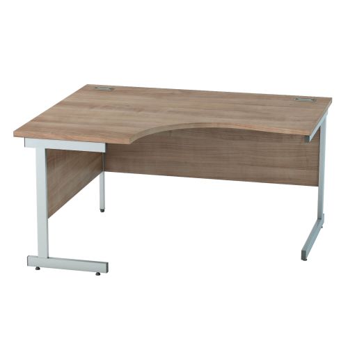 L&P SATELLITE Left Hand Crescent Cantilever Desk 1400mm Silver Birch