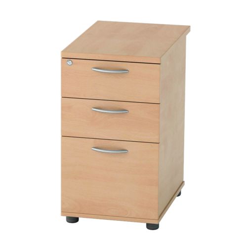 L P Satellite Desk High Pedestal Three Drawer 600mm Beech