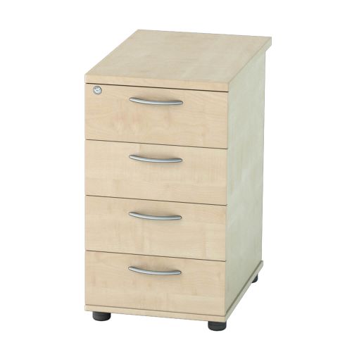 L&P SATELLITE Desk High Pedestal Four Drawer 600mm Maple
