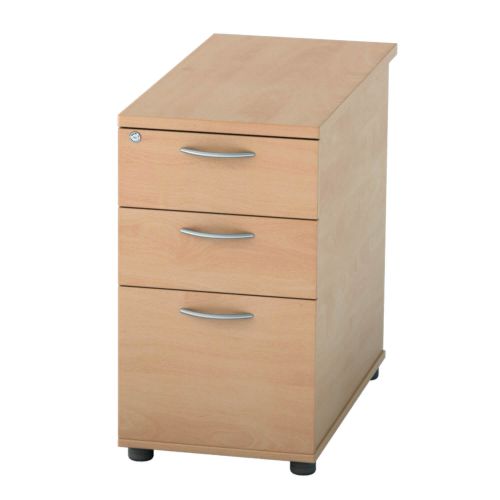 L&P SATELLITE Desk High Pedestal Three Drawer 800mm Beech