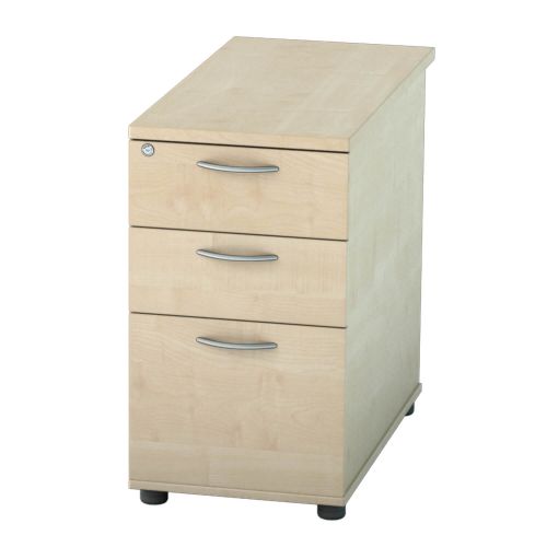 L&P SATELLITE Desk High Pedestal Three Drawer 800mm Maple