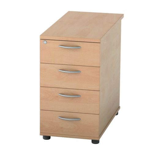 L&P SATELLITE Desk High Pedestal Four Drawer 800mm Beech