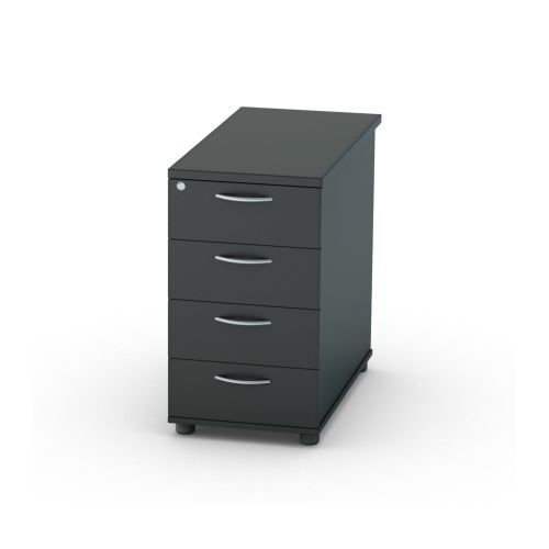 L&P SATELLITE Desk High Pedestal Four Drawer 800mm Black
