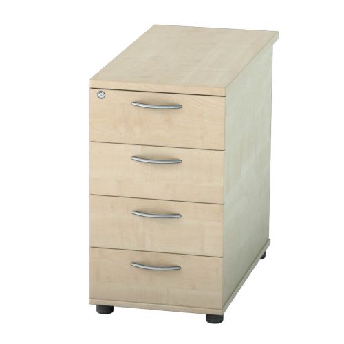 L&P SATELLITE Desk High Pedestal Four Drawer 800mm Maple