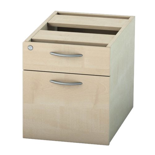 L&P SATELLITE Fixed Pedestal Two Drawer 585mm Maple