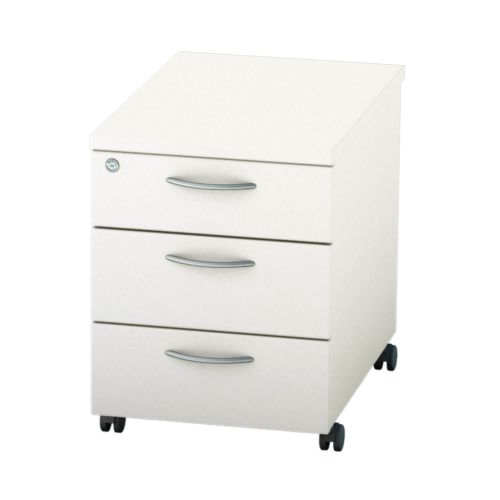 L&P SATELLITE Mobile Pedestal Three Drawer 600mm White