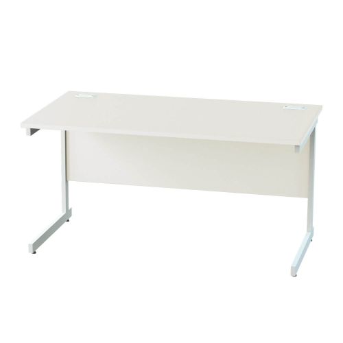 L&P SATELLITE Rectangular Cantilever Desk 1400mm White White