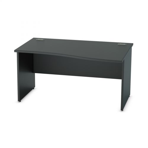 L&P SATELLITE Right Hand Wave Panel End Desk 1400mm Black