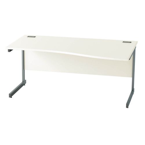 L&P SATELLITE Right Hand Wave Cantilever Desk 1600mm Grey White