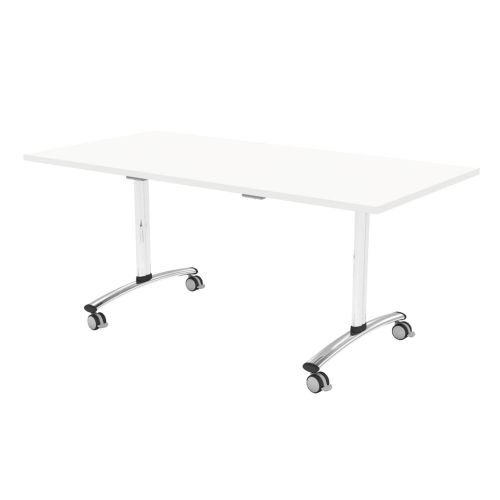 L&P TILT TOP Rectangular Table 1200mm Chrome White