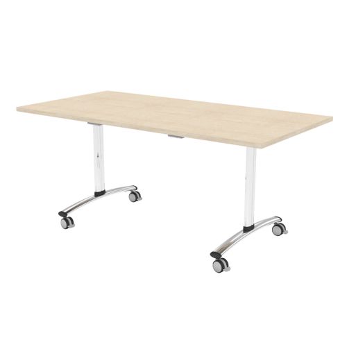 L&P TILT TOP Rectangular Table 1600mm Chrome Maple