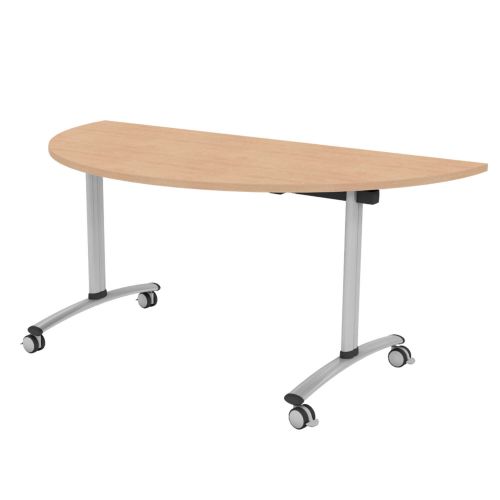 L&P TILT TOP Semi-Circular Table 1600mm Silver Beech