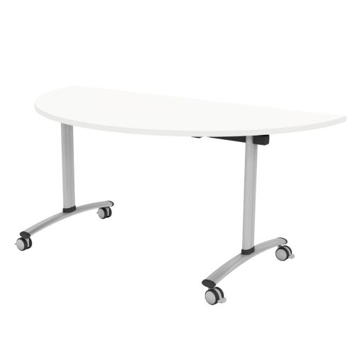 L&P TILT TOP Semi-Circular Table 1600mm Silver White