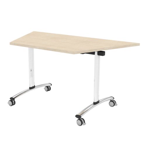 L&P TILT TOP Trapezoidal Table 1412mm 22.5 Degree Chrome Maple