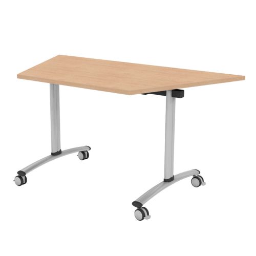 L&P TILT TOP Trapezoidal Table 1412mm 22.5 Degree Silver Beech