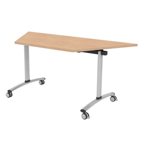 L&P TILT TOP Trapezoidal Table 1600mm 30 Degree Silver Beech