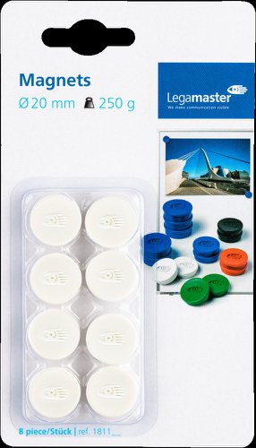 Legamaster Magnet 20 mm White Pack of 10 7-181119