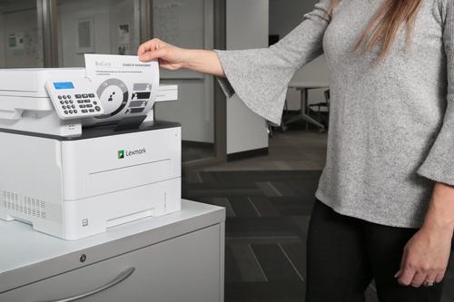 Print, copy, scan and fax with the exceptionally efficient Lexmark MB2236adw multifunctional printer. Effortlessly easy to use, this monochrome printer supports connectivity over Wi-Fi, allowing you to print directly from your smartphone or computer. The MB2236adw is a laser printer that offers a highly economic printing experience, with automatic double-sided printing and a quick print speed of up to 34 pages per minute and scan speeds of up to 25 pages per minute.