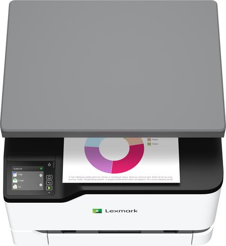 8LE40N9143 | The Lexmark MC3224dwe brings together all the multifunction features that small workgroups need: colour printing, scanning and copying. It starts with colour output of up to 22 pages per minute* in a package that fits almost anywhere and lets you connect via Ethernet, USB or Wi-Fi. A 7.2 cm e-Task touch screen features embedded workflow capabilities, including scan to network, scan to email and Lexmark’s own Cloud Connector*** to help you to integrate printing and scanning with popular cloud file storage services. Standard two-sided printing saves paper, whilst Lexmark full-spectrum security helps to protect your network and proprietary information. And one-piece toner cartridges are easy to install.