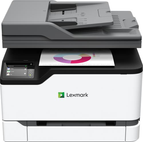 LEX40N9153 | The Lexmark MC3224adwe offers a full range of multifunction features for small workgroups: colour printing, automatic scanning, copying and faxing. Its value starts with colour output of up to 22 pages per minute* in a package that fits almost anywhere and lets you connect via Ethernet, USB or Wi-Fi. A 7.2 cm e-Task touch screen features embedded workflow capabilities including scan to network, scan to email and Cloud Connector*** for file exchange. Standard two-sided printing saves paper, whilst Lexmark full-spectrum security helps to protect your network and proprietary information. And one-piece toner cartridges are easy to install.