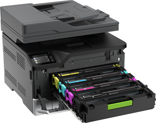LEX40N9153 | The Lexmark MC3224adwe offers a full range of multifunction features for small workgroups: colour printing, automatic scanning, copying and faxing. Its value starts with colour output of up to 22 pages per minute* in a package that fits almost anywhere and lets you connect via Ethernet, USB or Wi-Fi. A 7.2 cm e-Task touch screen features embedded workflow capabilities including scan to network, scan to email and Cloud Connector*** for file exchange. Standard two-sided printing saves paper, whilst Lexmark full-spectrum security helps to protect your network and proprietary information. And one-piece toner cartridges are easy to install.