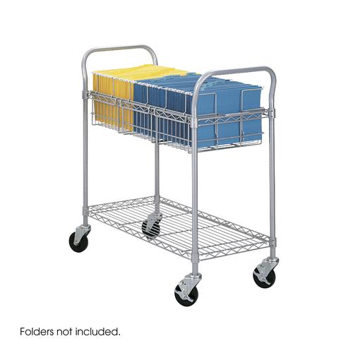 Safco Wire Mail Cart XL Grey 5236GR