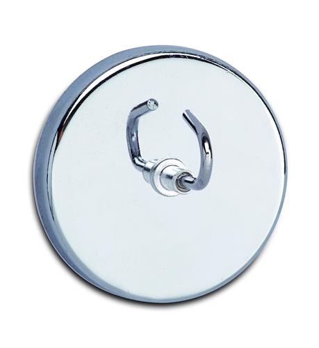 Maul Strong Magnet with Hook 50mm dia 9kg strength Silver 6155596 [Pack 1]