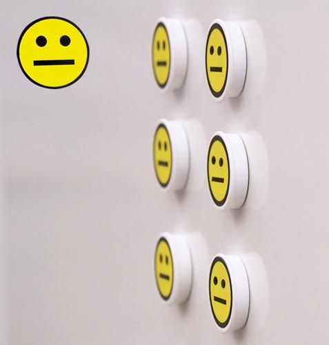 Memo Magnets Performance Indicator YELLOW NEUTRAL FACE 36mm Dia A041FACEYEL [Pack 5]