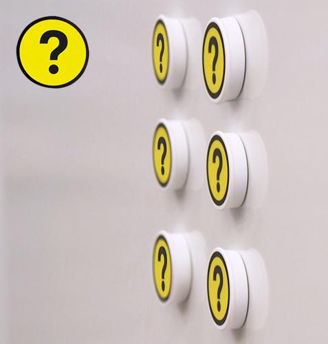 Memo Magnets Performance Indicator YELLOW QUESTION MARK 36mm Dia A041QUESYEL [Pack 5]