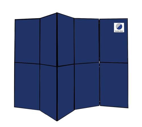 Fold Away 10-Panel Display Board Blue/Grey 3000x1800mm FNBBLA7