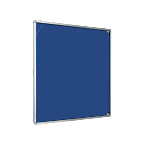 Magiboards Blue Felt Lockable Noticeboard Display Case Portrait 600x900mm