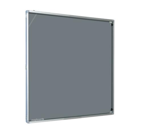 Tamperproof Lockable Felt Noticeboard 1-door Portrait Grey 600x900 LPGF1AB2PGRY