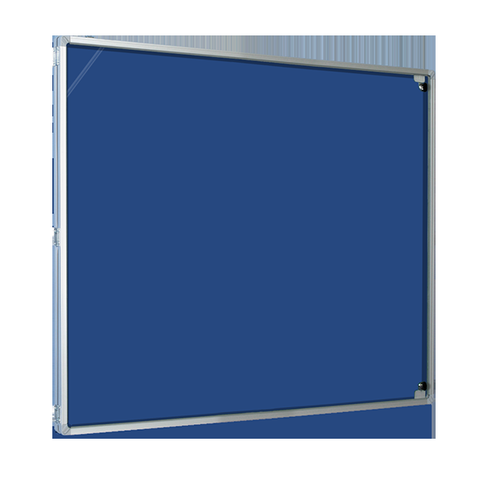 Tamperproof Lockable Felt Noticeboard 1-door Blue 1200x1200 LPGF1AB5BLU