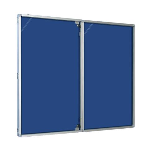 Magiboards Lockable Blue Felt Noticeboard 1500x1200mm  - GF2AB6LBLU Glazed Notice Boards 25059MA