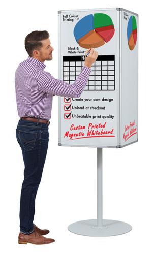 Custom Printed Rotating Magnetic Whiteboard on Stand 4-sided (boards 560x1200) (Sketch or Artwork Required)