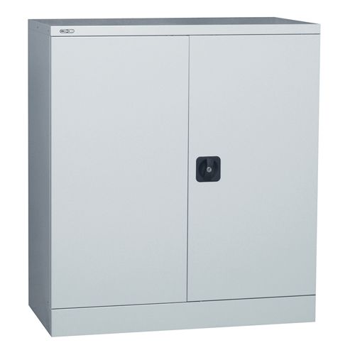 Contract Double Door Cupboard, 1016H X 914W X 457D, Grey, 1 Grey Shelf