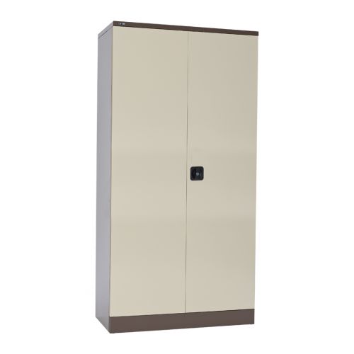 Contract Double Door Cupboard, 1829H X 914W X 457D, Coffee/Cream, 3 Cream Shelves