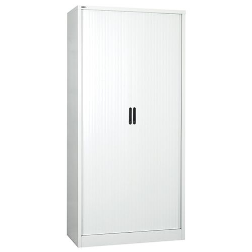 Side Opening Tambour Unit, 1981H X 1000W X 486D, White, Supplied Empty