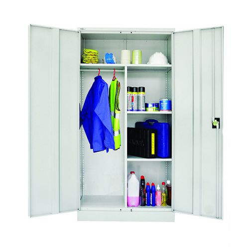 Janitor Double Door Cupboard 1829H X 914W X 457D Grey